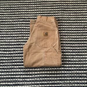 🌿Carhartt Kids  Brown Tan Double Knee Canvas Pants 8 Regular